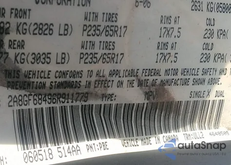 2006 Chrysler Pacifica Touring из США, поврежденный, VIN 2A8GF68496R911779